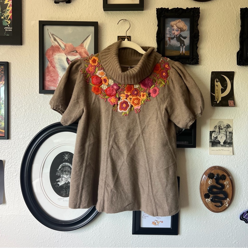 vintage angora-wool blend sweater top